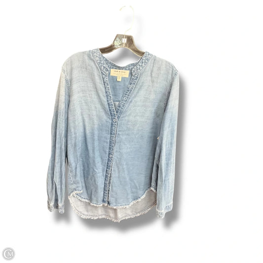 Blouse Long Sleeve By Cloth & Stone In Blue, Size: L
