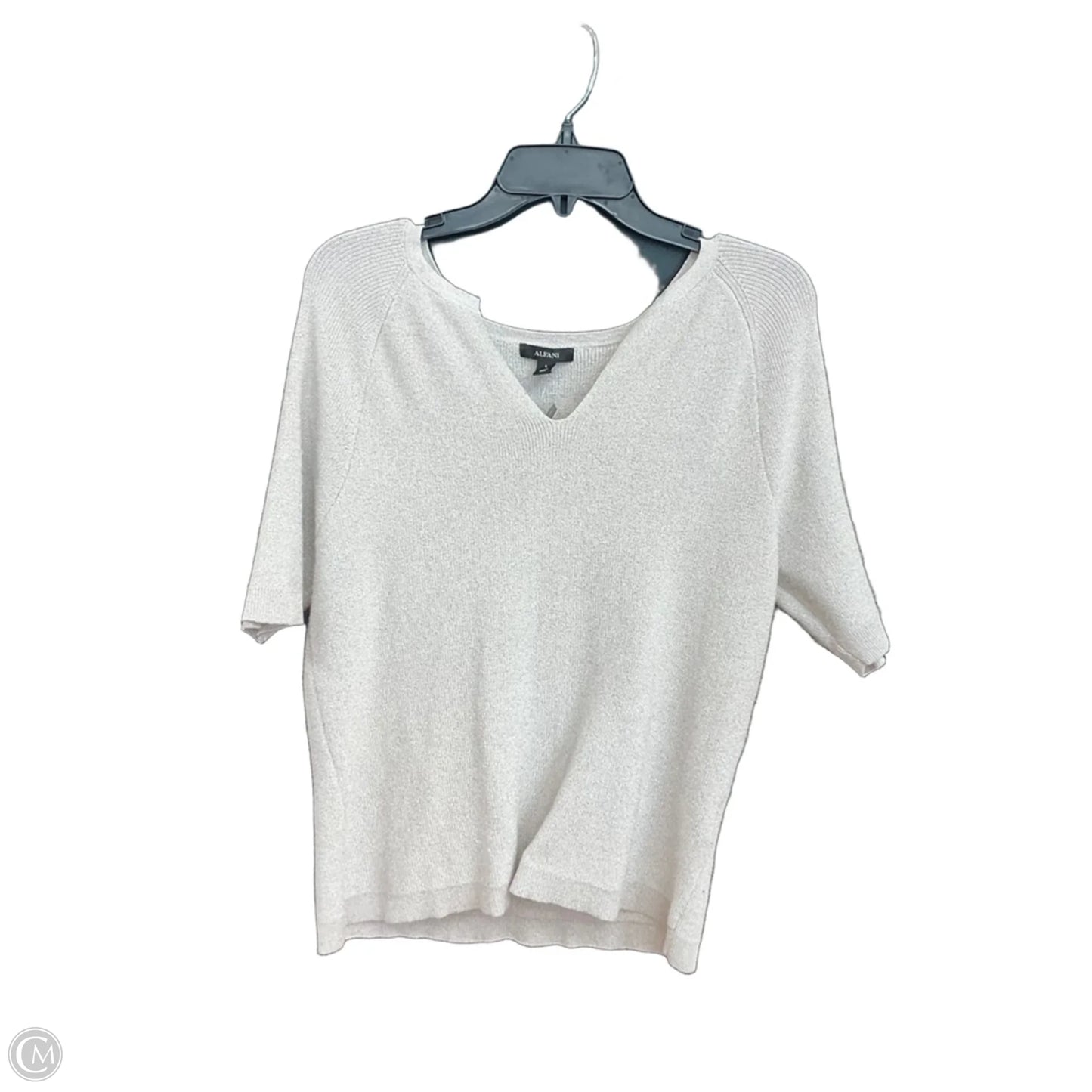 Top Short Sleeve By Alfani In Silver, Size: L