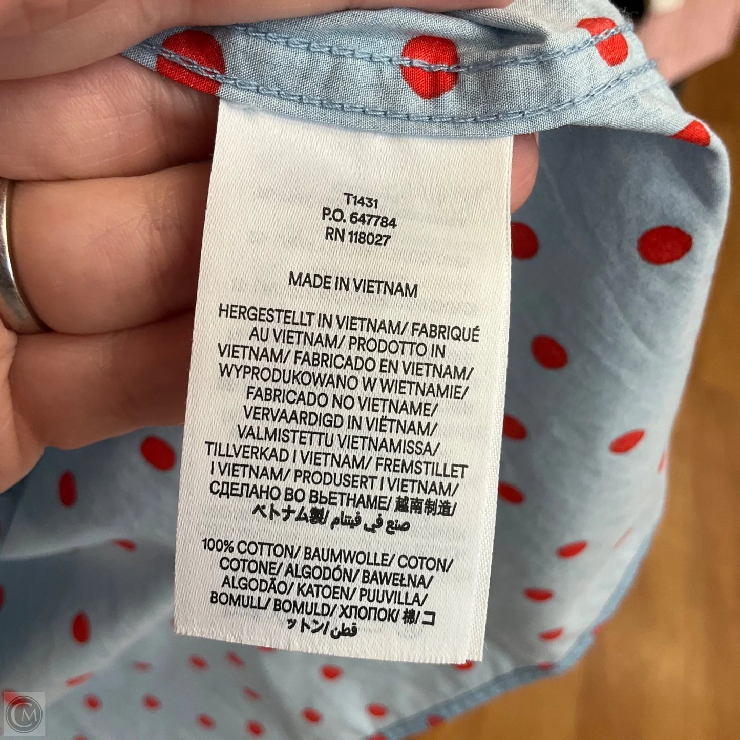 Blouse Long Sleeve By Boden In Polkadot Pattern, Size: S