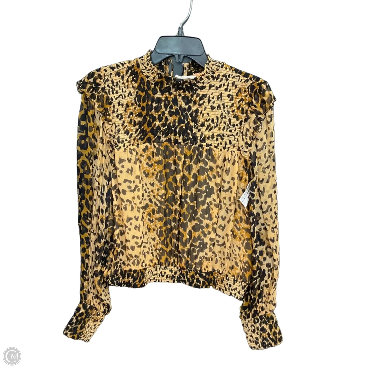 Top Long Sleeve By Free People In Animal Print, Size: L