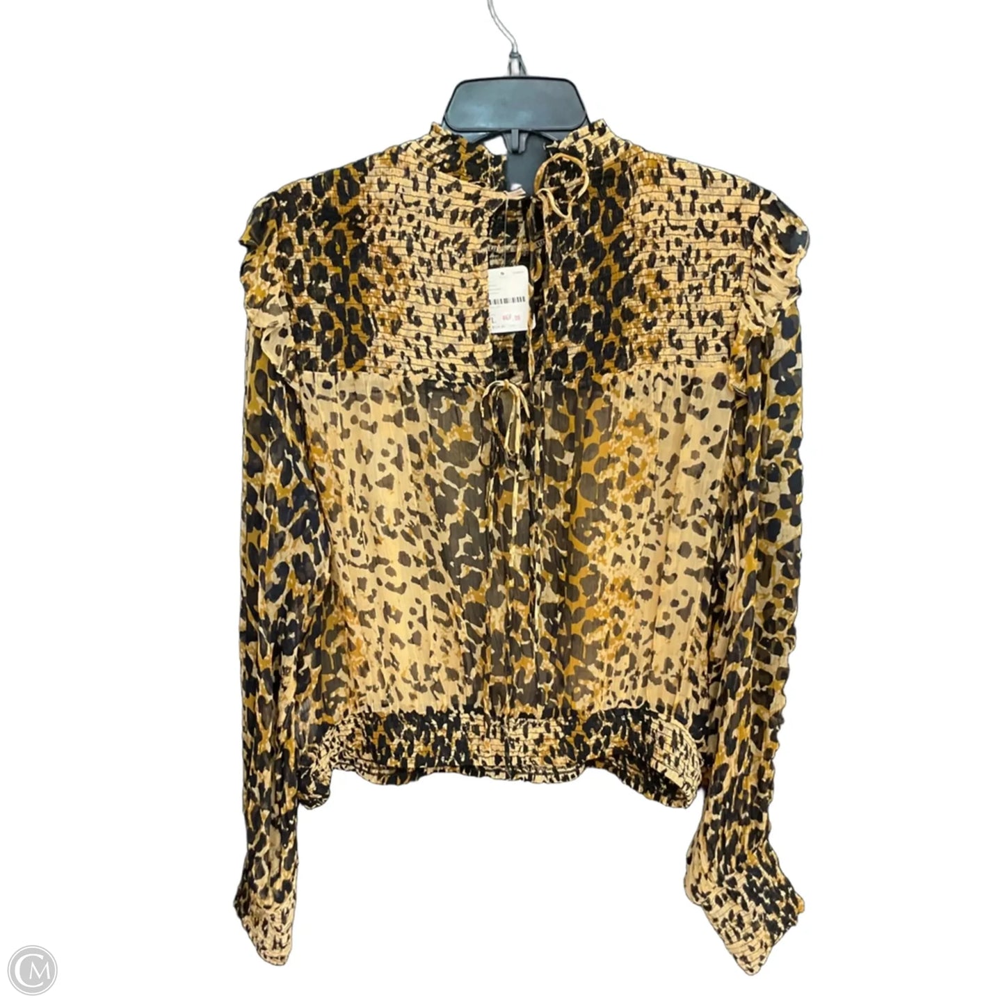 Top Long Sleeve By Free People In Animal Print, Size: L