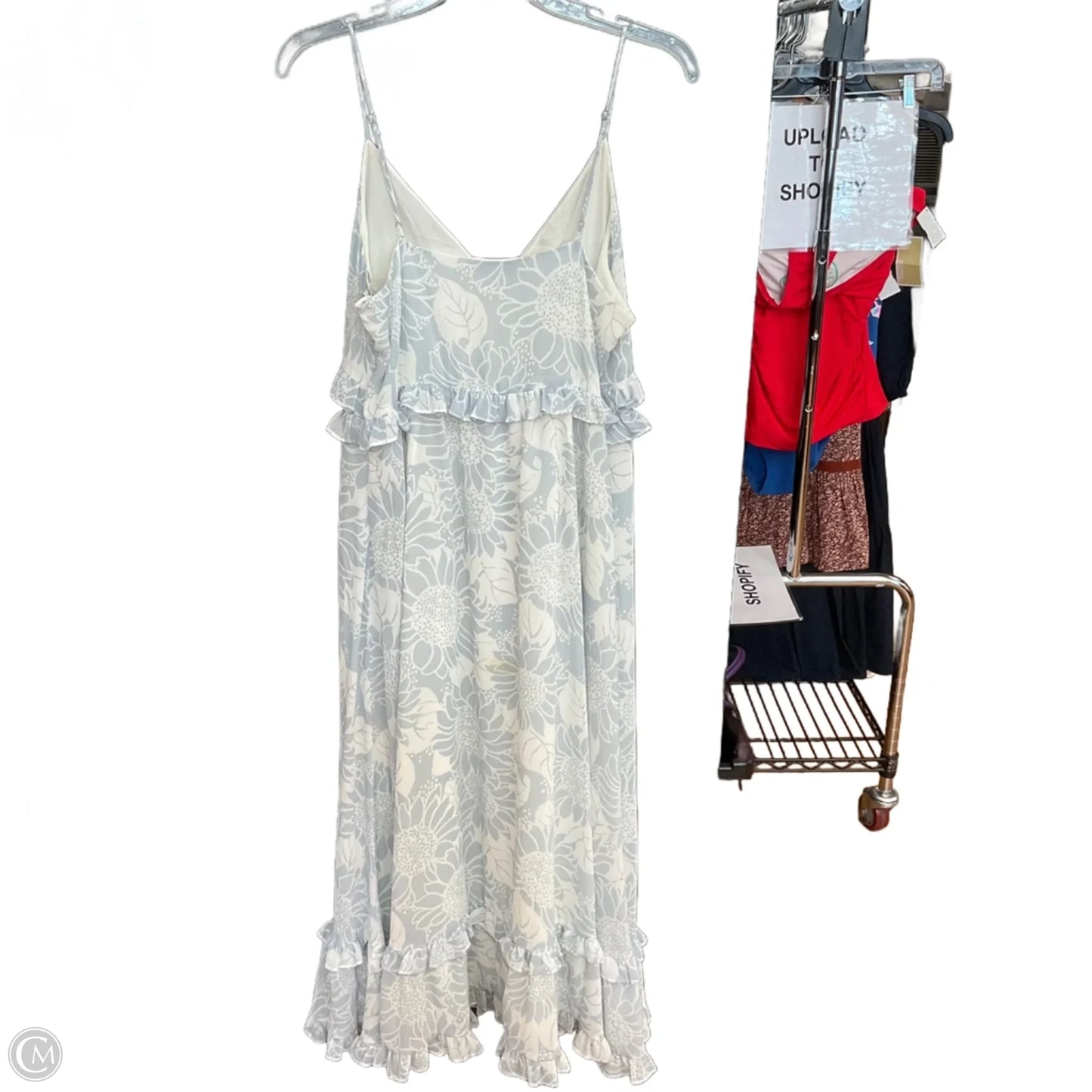 Dress Casual Maxi By Madewell In Grey & White, Size: M