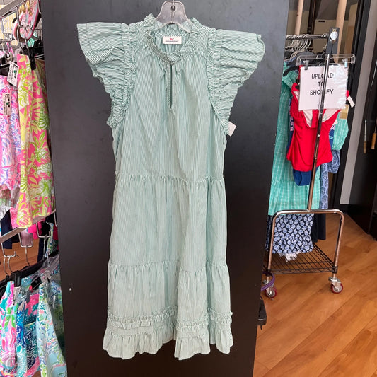 Dress Casual Short By Vineyard Vines In Green & White, Size: L