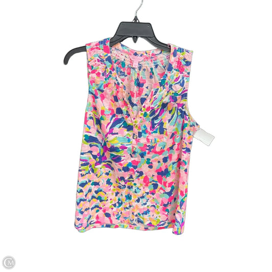 Top Sleeveless Designer By Lilly Pulitzer In Floral Print, Size: L
