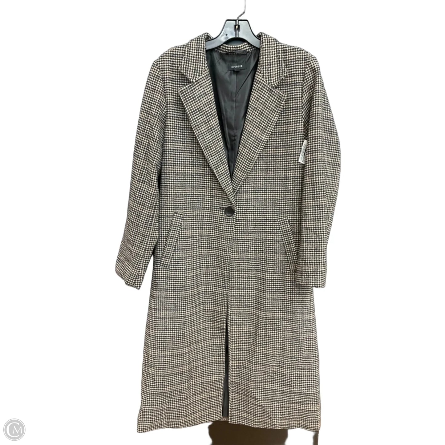 Coat Wool By Evereve In Plaid Pattern, Size: S
