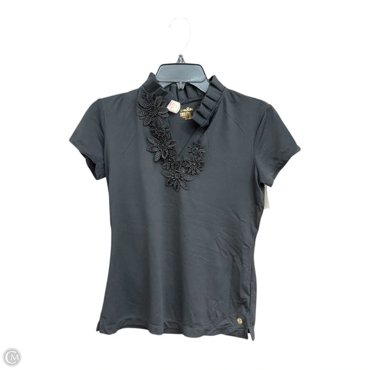 Top Short Sleeve Designer By Lilly Pulitzer In Black, Size: S