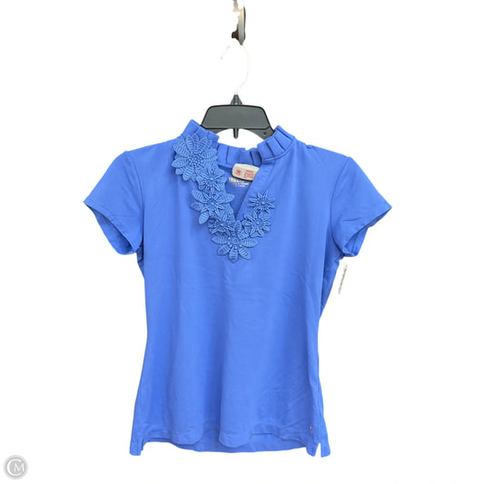 Top Short Sleeve Designer By Lilly Pulitzer In Blue, Size: S