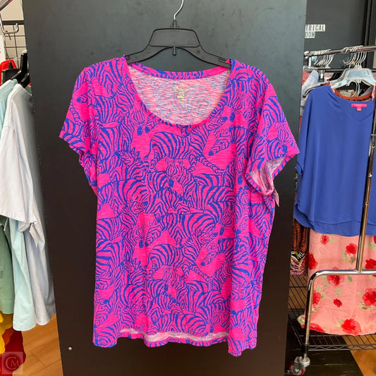 Top Sleeveless Designer By Lilly Pulitzer In Blue & Pink, Size: 2x