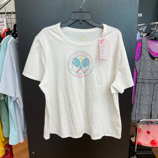 Top Short Sleeve Designer By Lilly Pulitzer In White, Size: Xl