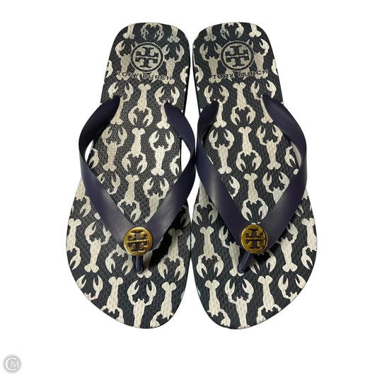 Sandals Designer By Tory Burch In Navy, Size: 7