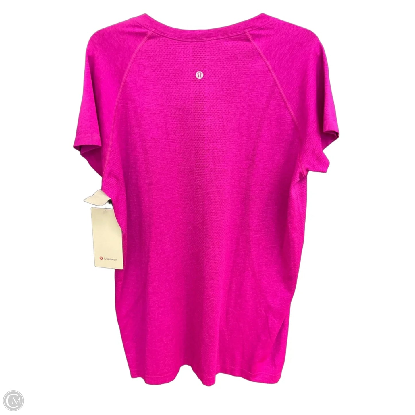 Athletic Top Short Sleeve By Lululemon In Pink, Size: Xl