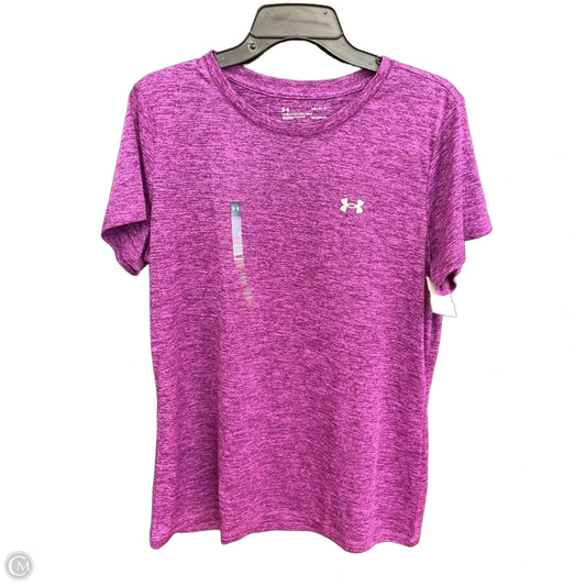 Athletic Top Short Sleeve By Under Armour In Purple, Size: L