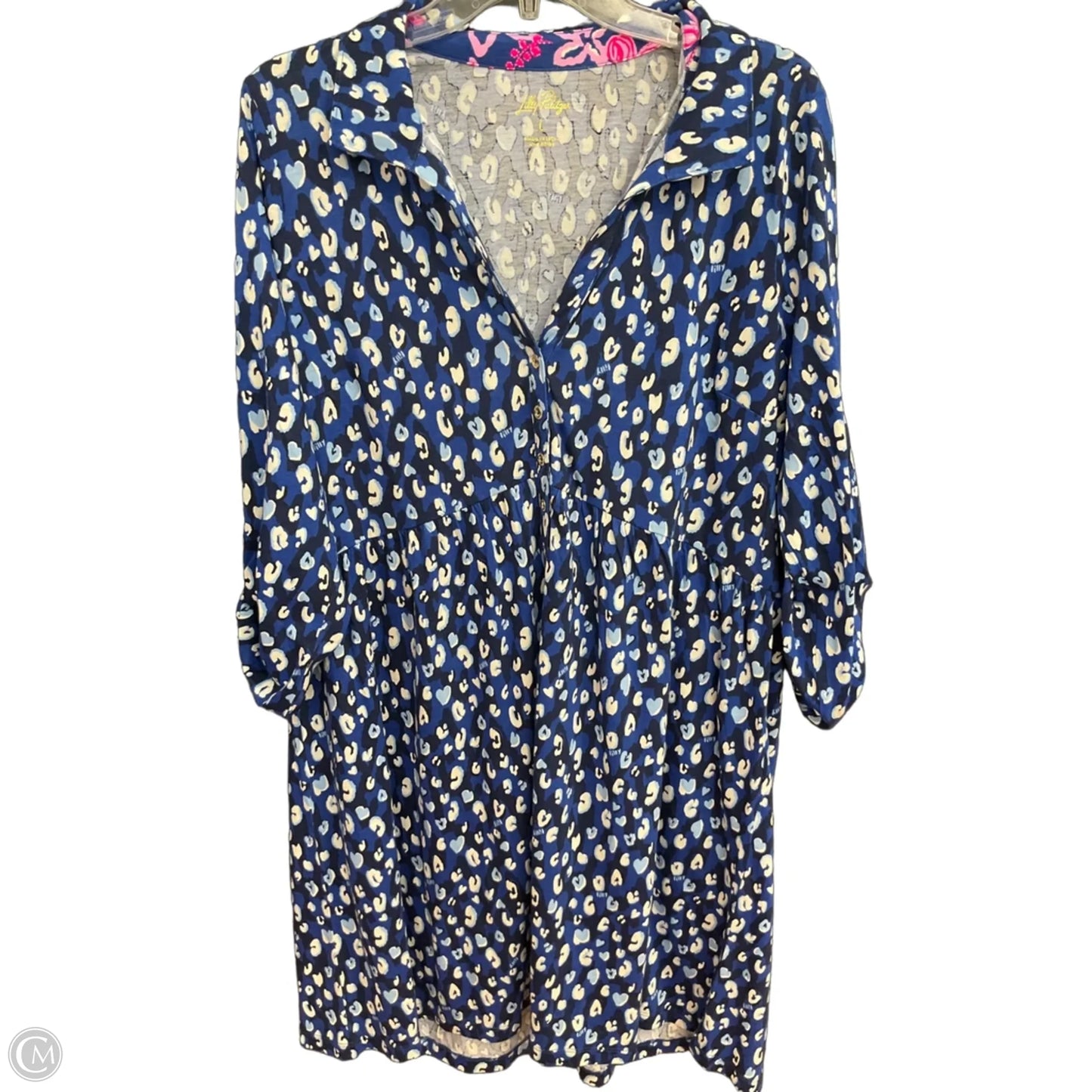 Dress Designer By Lilly Pulitzer In Blue & White, Size: L