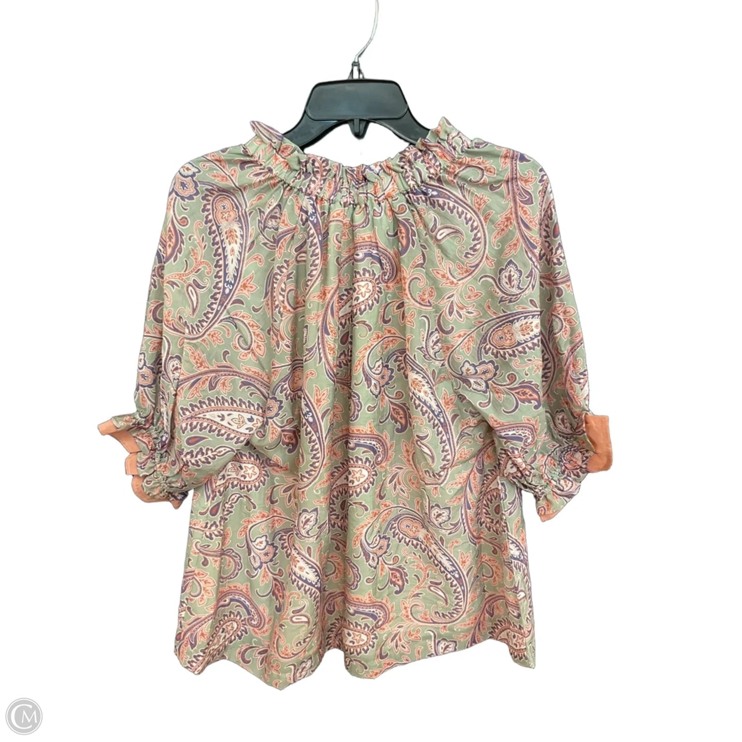 Top Short Sleeve By Umgee In Geometric Pattern, Size: L