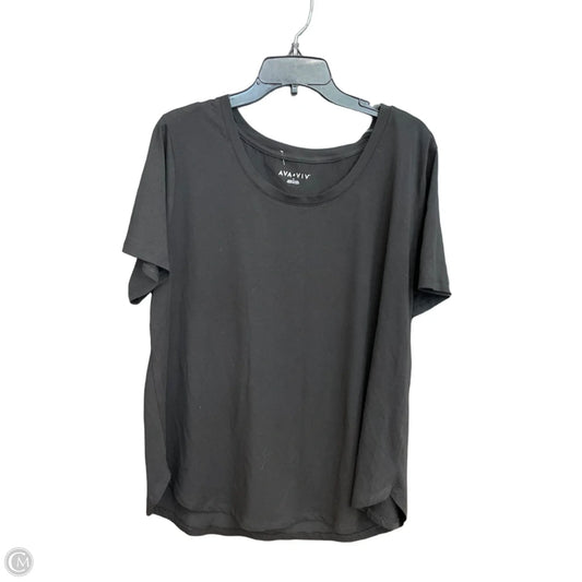 Top Short Sleeve Basic By Ava & Viv In Black, Size: 1x