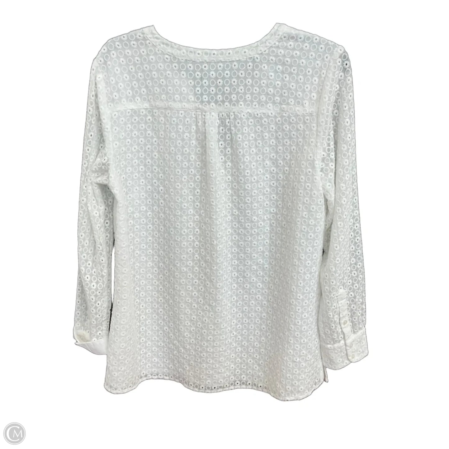 Top Long Sleeve By Talbots In White, Size: M