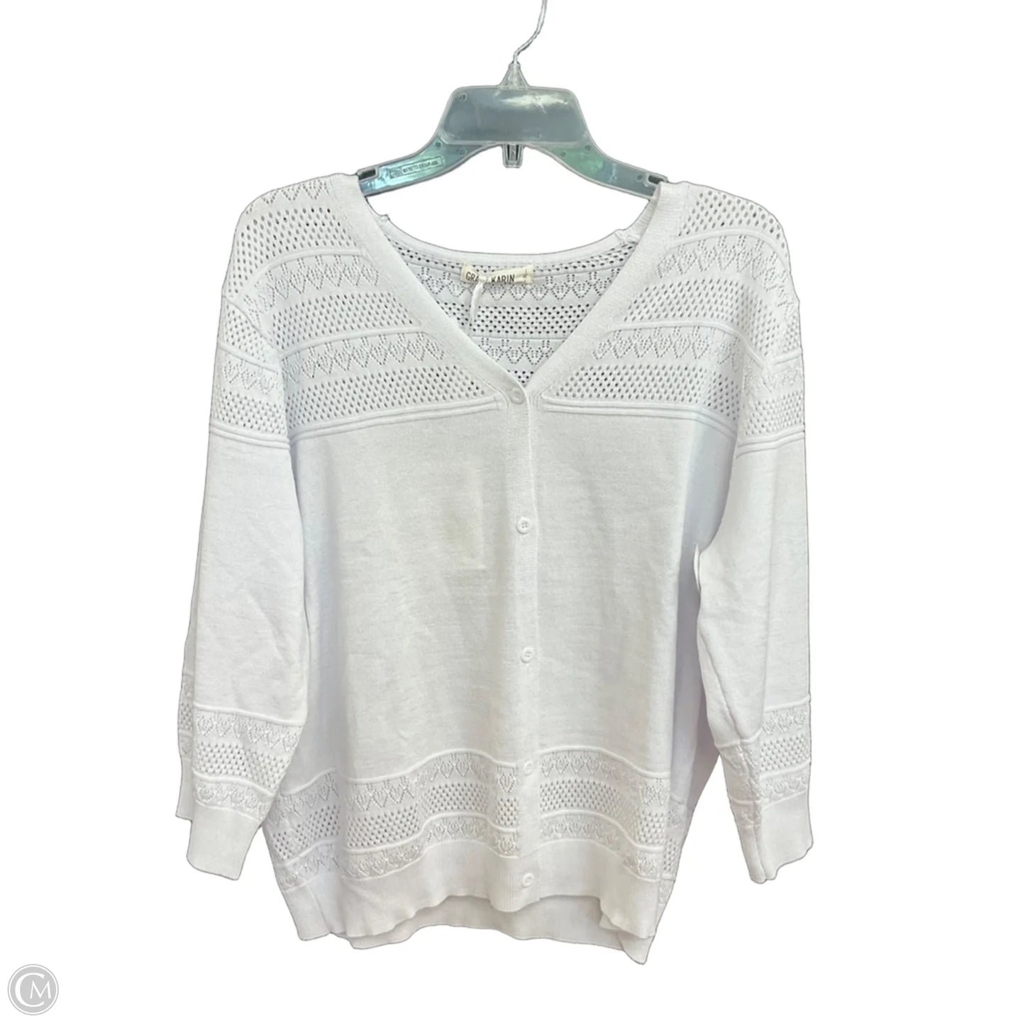 Sweater Cardigan By Grace Karin In White, Size: Xl