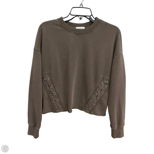Top Long Sleeve By Evereve In Brown, Size: S