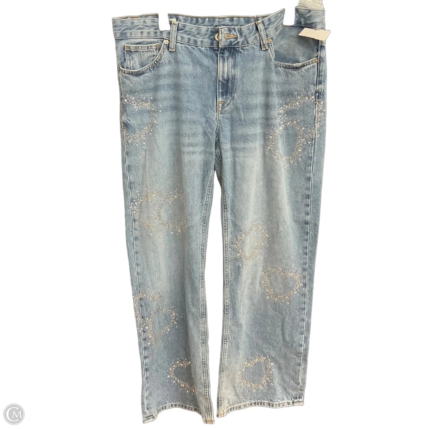 Jeans Wide Leg By Zara In Blue Denim, Size: 10