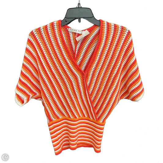 Sweater By Trina Turk In Orange & White, Size: S