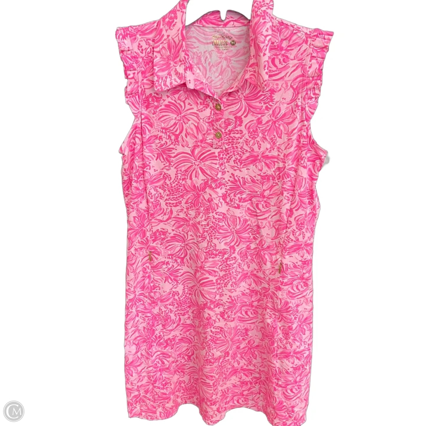 Dress Designer By Lilly Pulitzer In Pink & White, Size: M