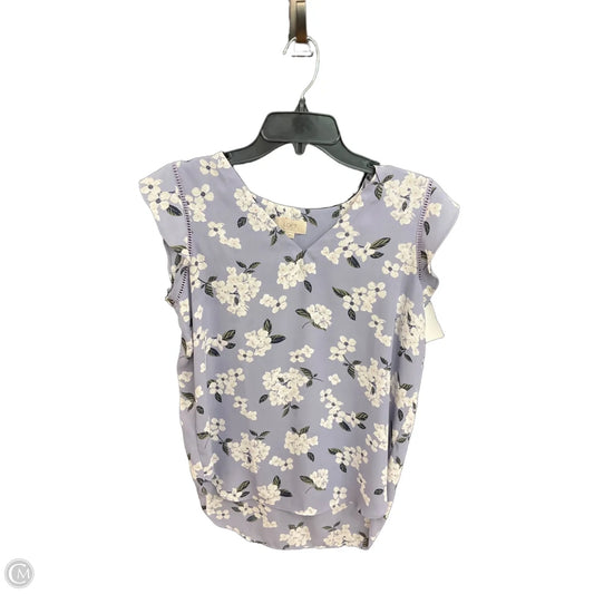 Top Sleeveless By Loft In Floral Print, Size: L