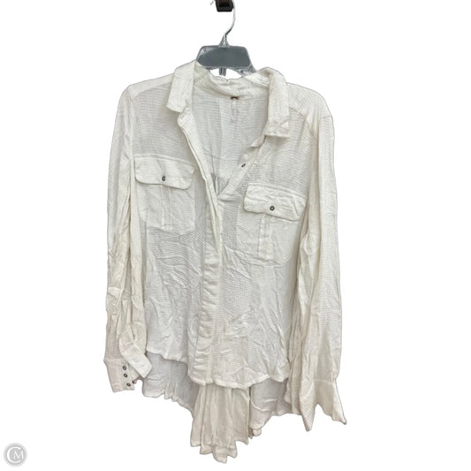 Blouse Long Sleeve By Free People In White, Size: M
