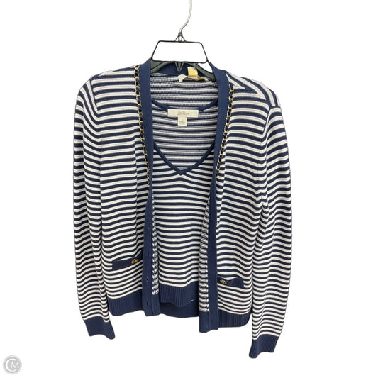 Sweater Cardigan Designer By Lilly Pulitzer In Striped Pattern, Size: M