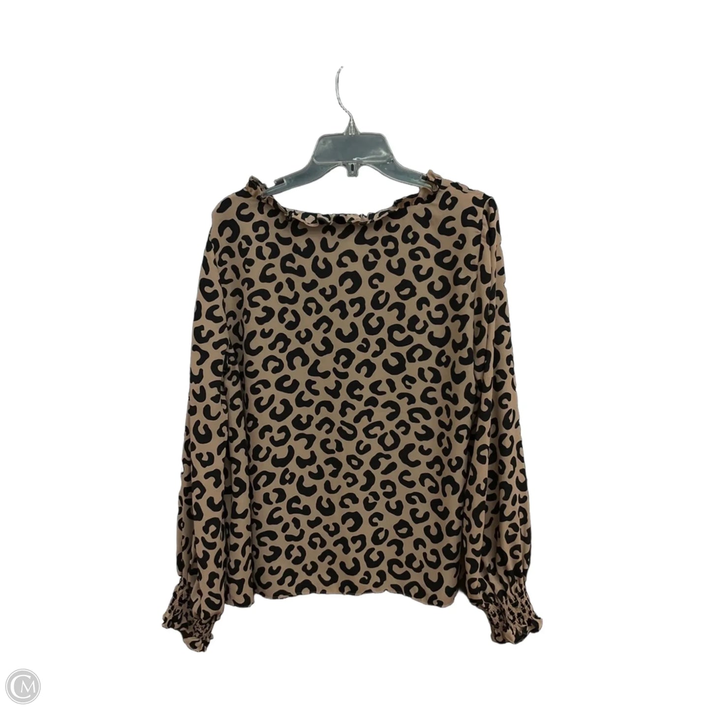 Top Long Sleeve Designer By Kate Spade In Animal Print, Size: L