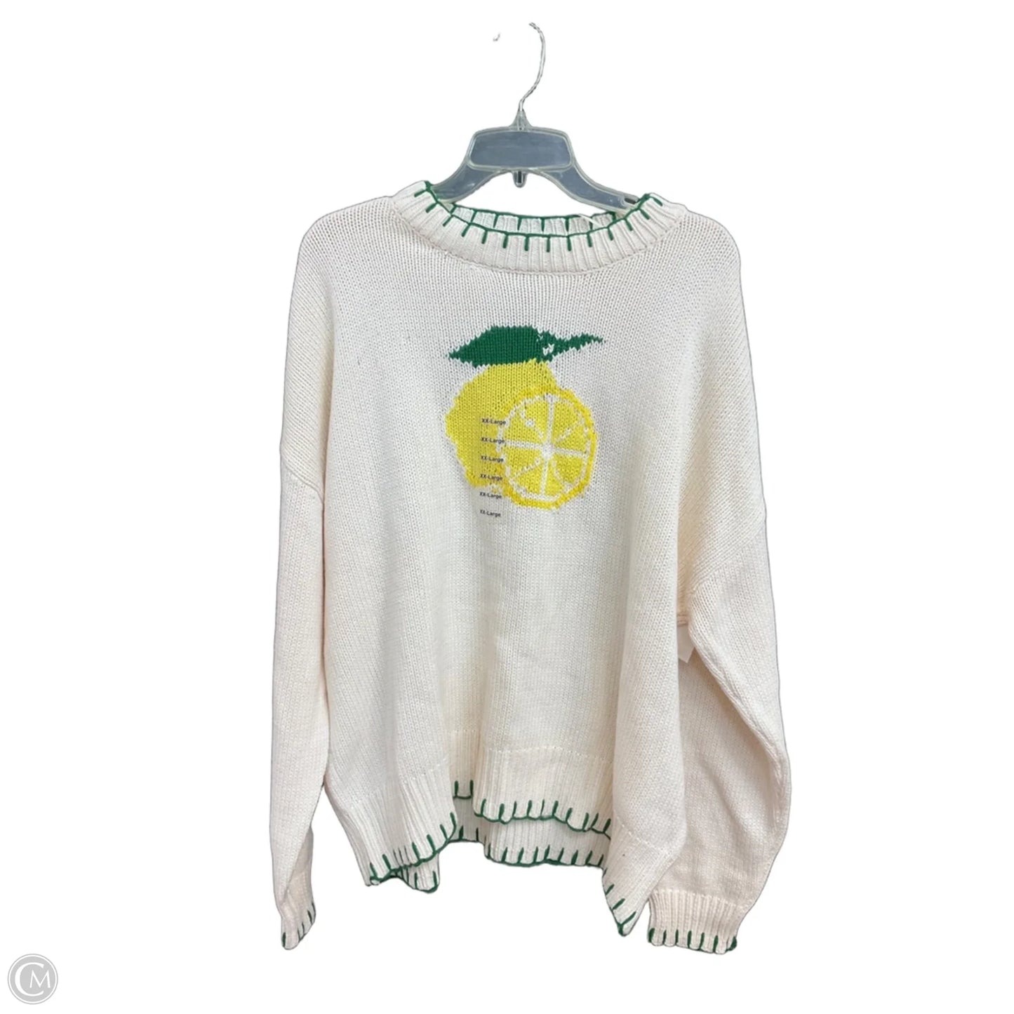 Sweater By Cmc In Cream, Size: 2x