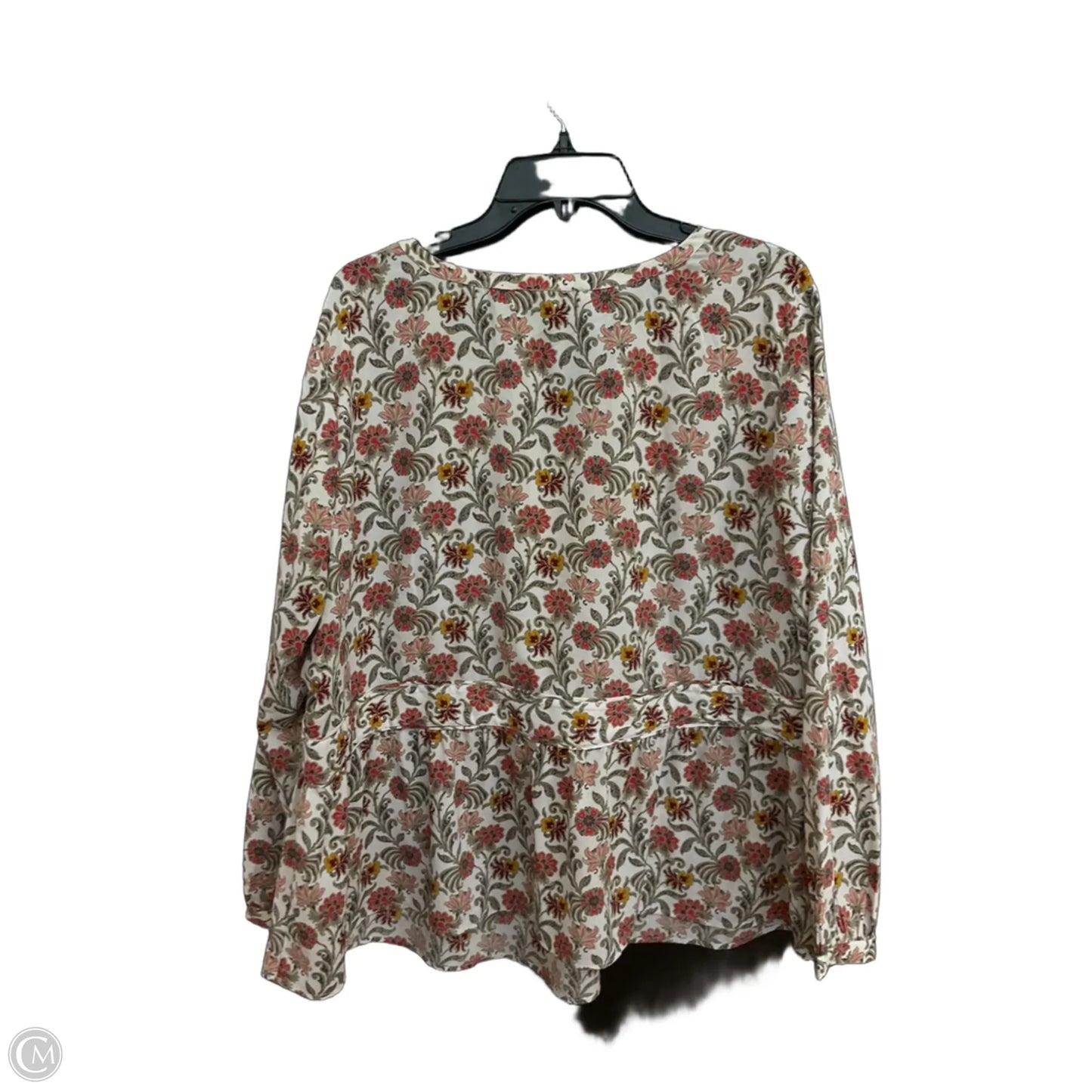 Top Long Sleeve By Loft In Floral Print, Size: 2x
