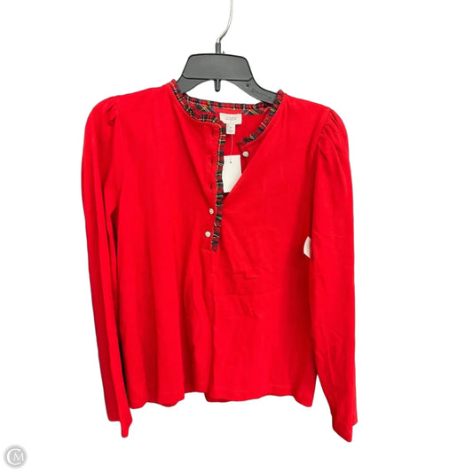 Top Long Sleeve By J. Crew In Red, Size: M