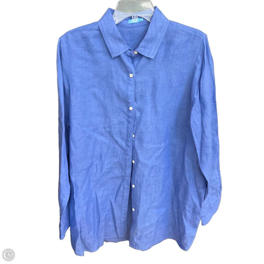 Blouse Long Sleeve By J Mclaughlin In Blue, Size: 2x