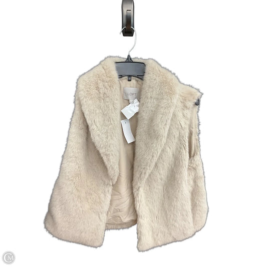 Vest Faux Fur & Sherpa By Loft In Cream, Size: Xs