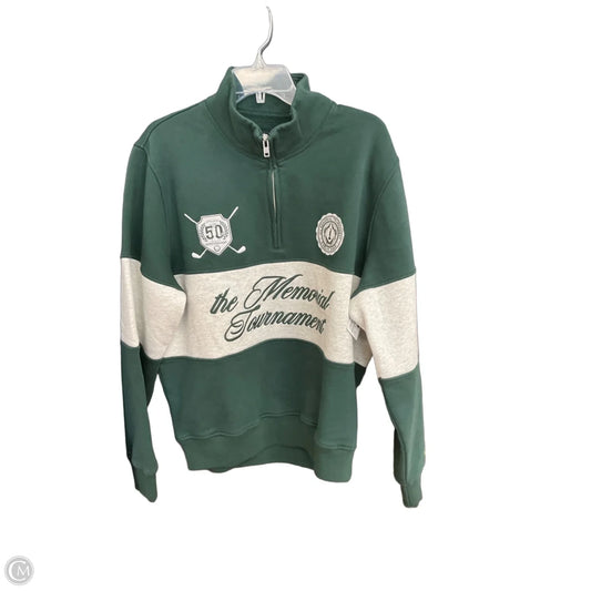 Sweatshirt Collar By Abercrombie And Fitch In Green & Grey, Size: M