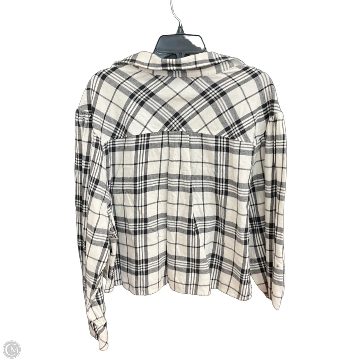Blouse Long Sleeve By Bp In Plaid Pattern, Size: M