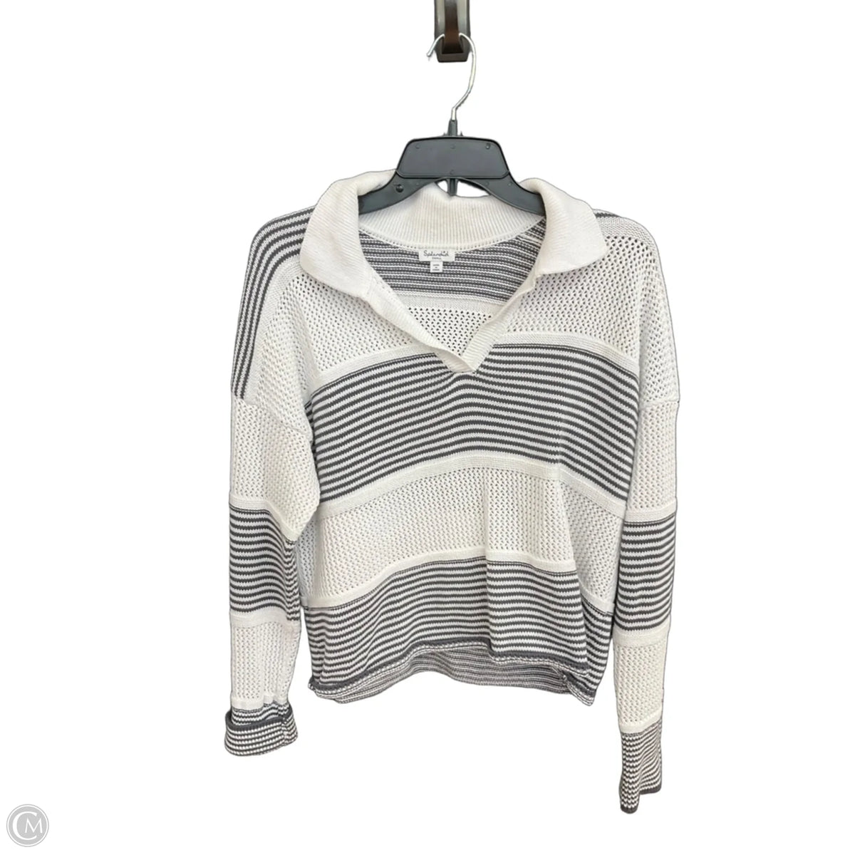 Sweater By Splendid In Grey & White, Size: S