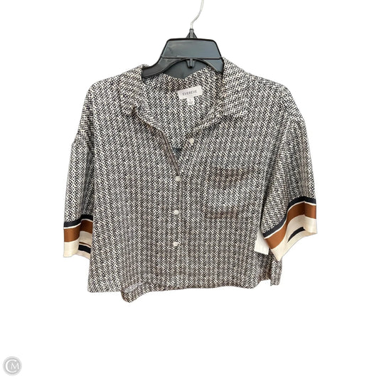 Top Short Sleeve By Evereve In Geometric Pattern, Size: S