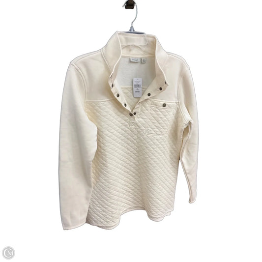 Athletic Top Long Sleeve Collar By L.l. Bean In Cream, Size: L