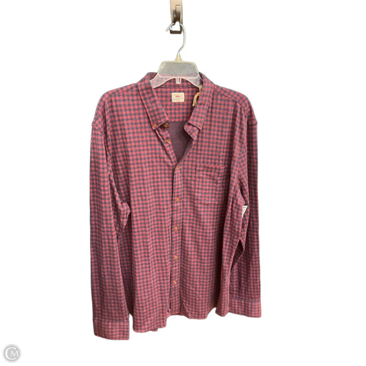 Blouse Long Sleeve By Faherty In Plaid Pattern, Size: 2x