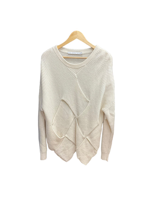 Sweater By Clothes Mentor In Cream, Size: L