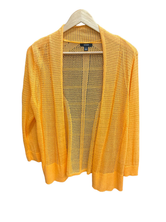 Sweater Cardigan By Alfani In Yellow, Size: L