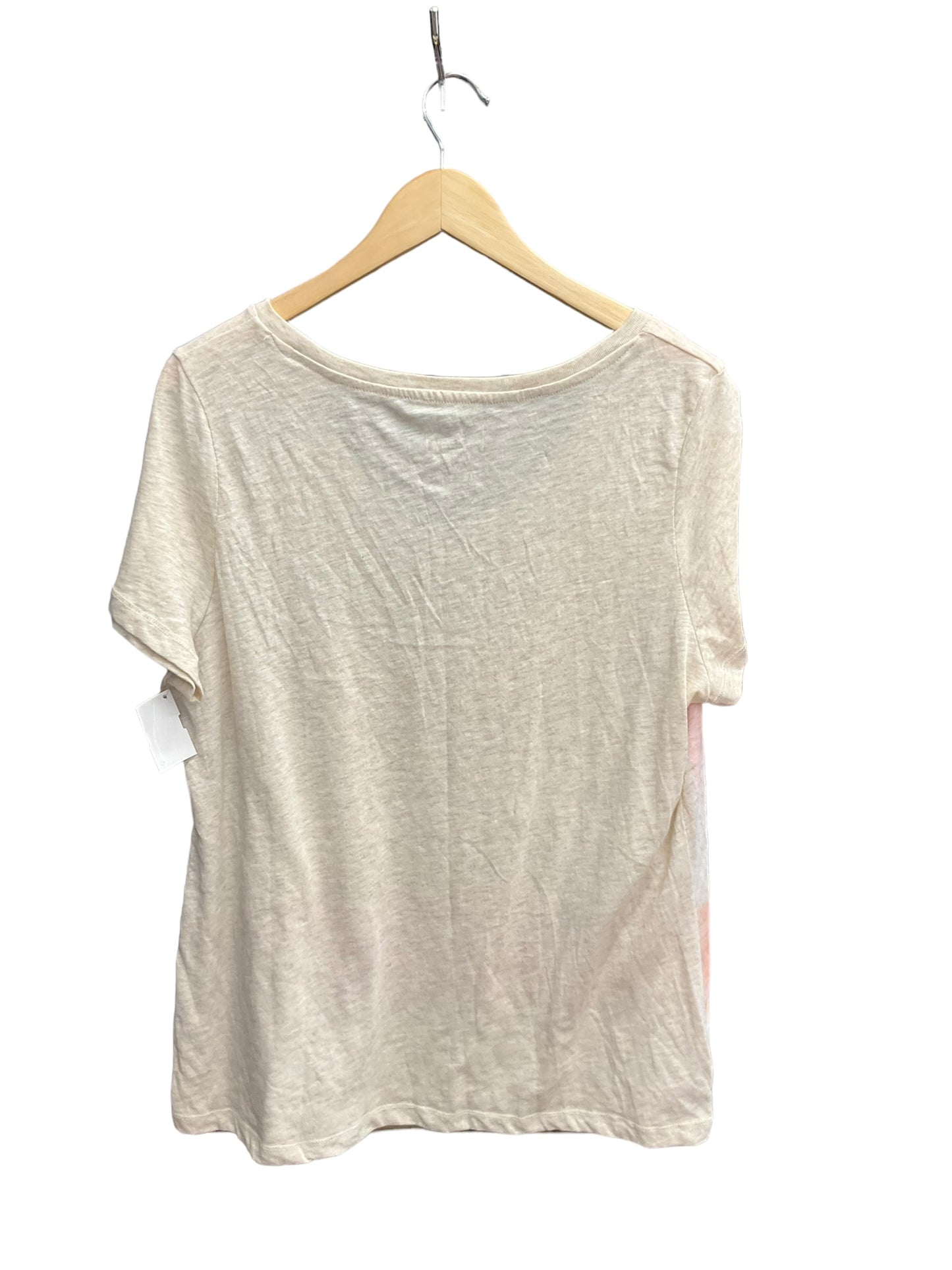 Cream & Orange Top Short Sleeve Basic Sonoma, Size 2x