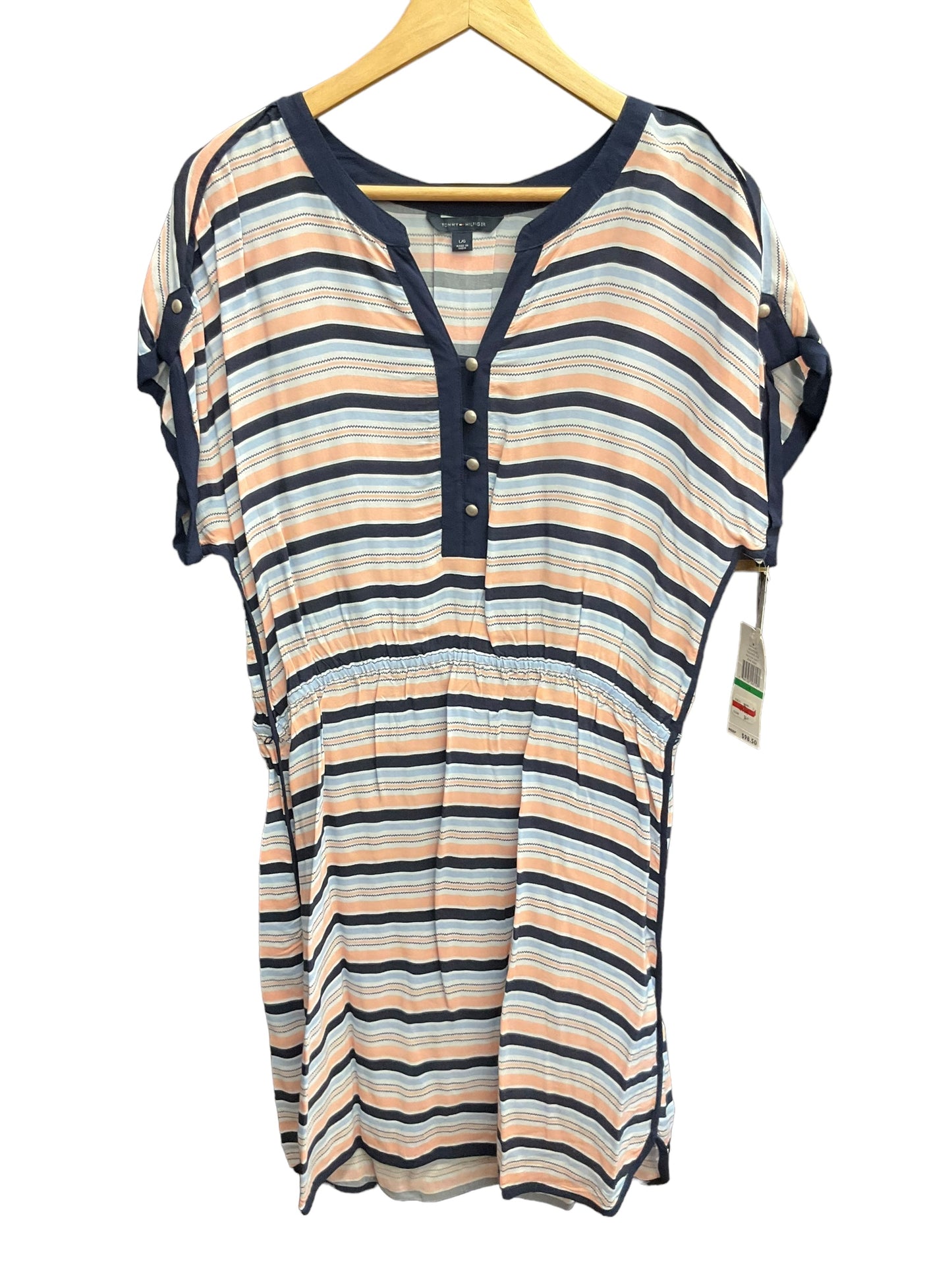 Striped Pattern Dress Casual Short Tommy Hilfiger, Size L