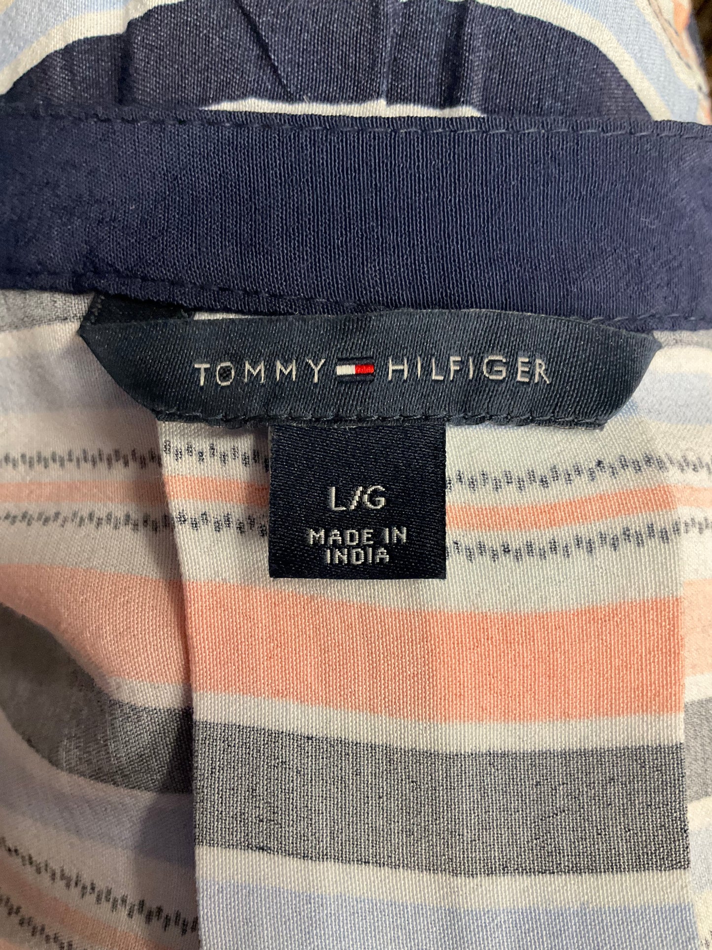 Striped Pattern Dress Casual Short Tommy Hilfiger, Size L