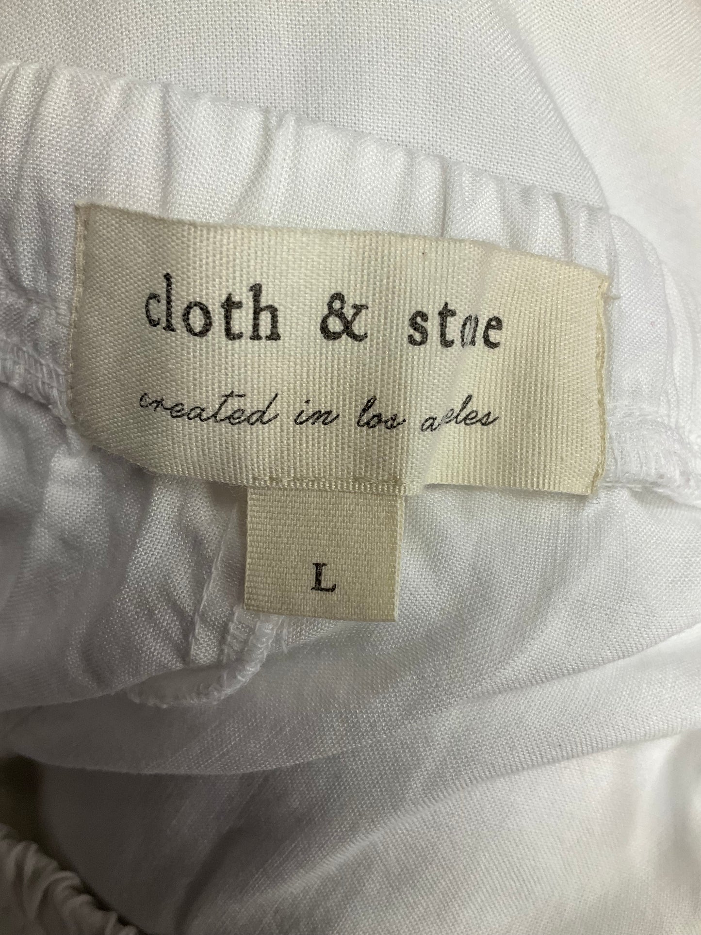 White Pants Linen Cloth & Stone, Size L