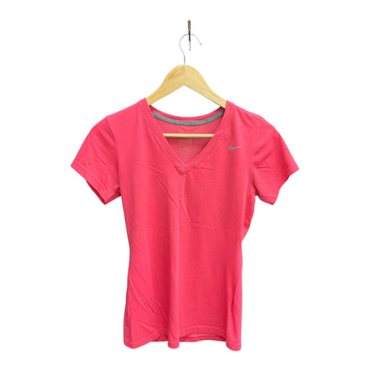 Athletic Top Short Sleeve By Nike Apparel In Pink, Size: M