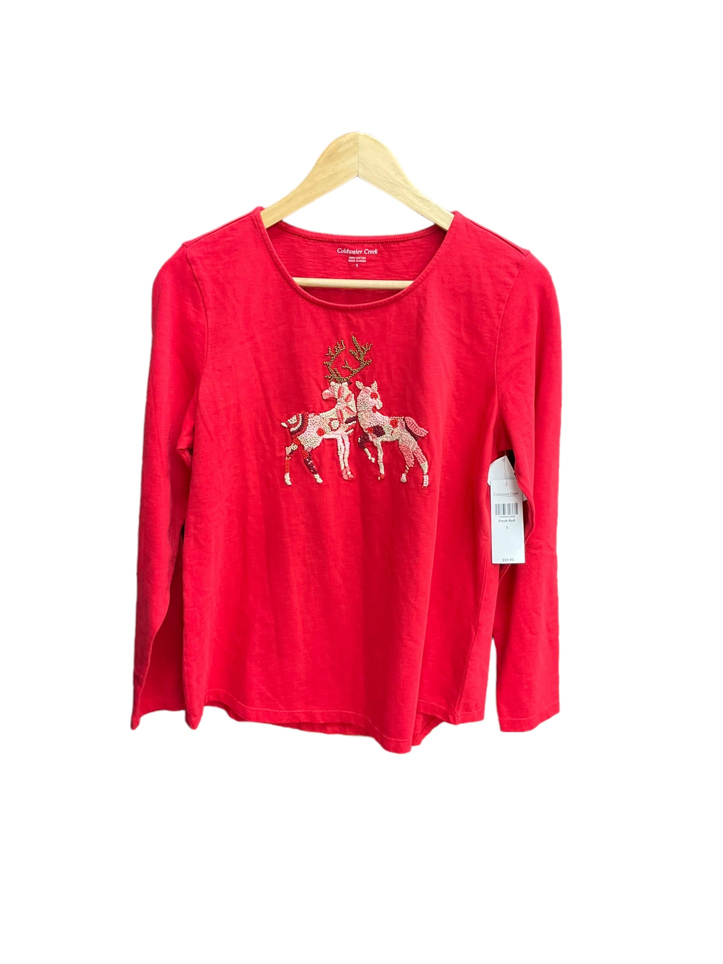 Red Top Long Sleeve Coldwater Creek, Size S