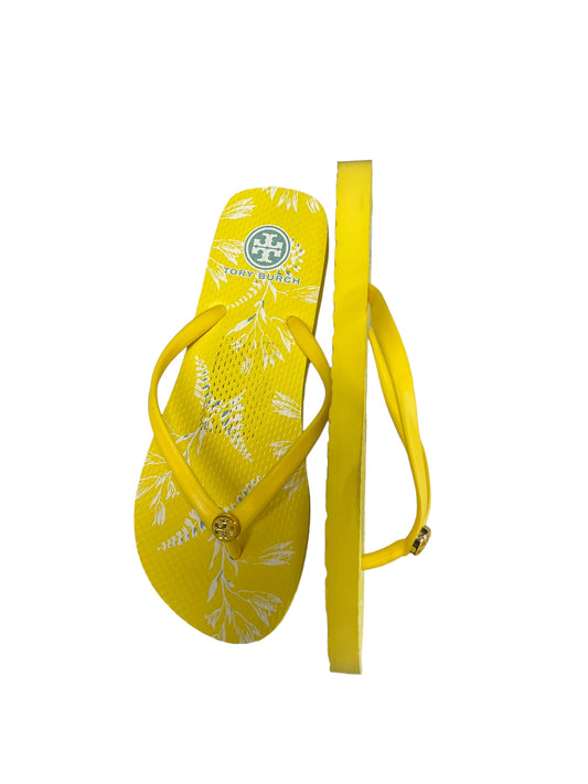 Yellow Sandals Designer Tory Burch, Size 8.5