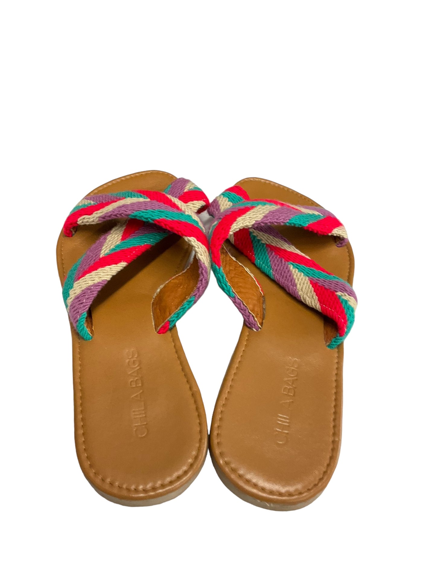 Multi-colored Sandals Flats Clothes Mentor, Size 8.5